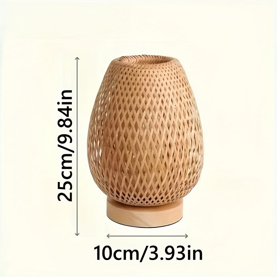 Handmade Bamboo Woven Bedside Lamp