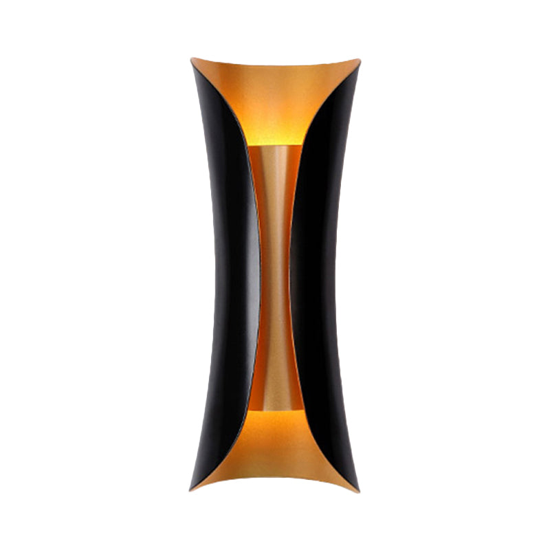 Modern Curl Black Metal Wall Sconce