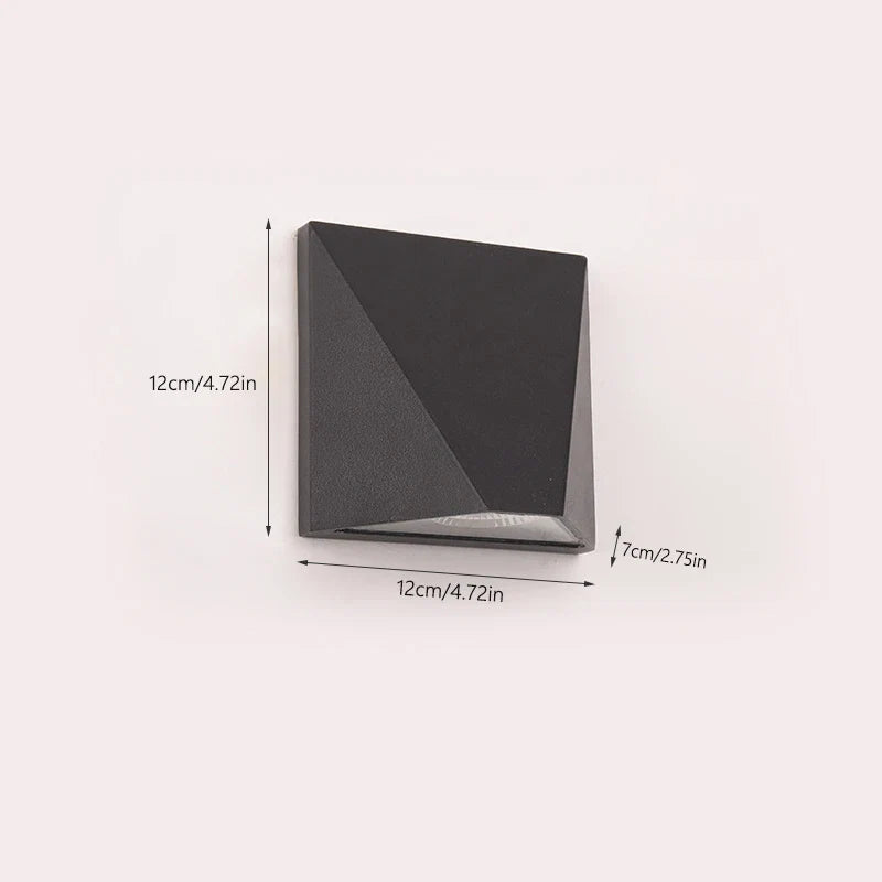 Black 5W Aluminum Outdoor Wall Lamp