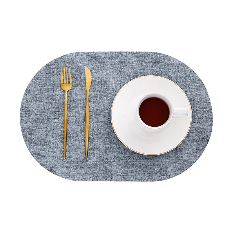 Oval Faux Leather Placemats