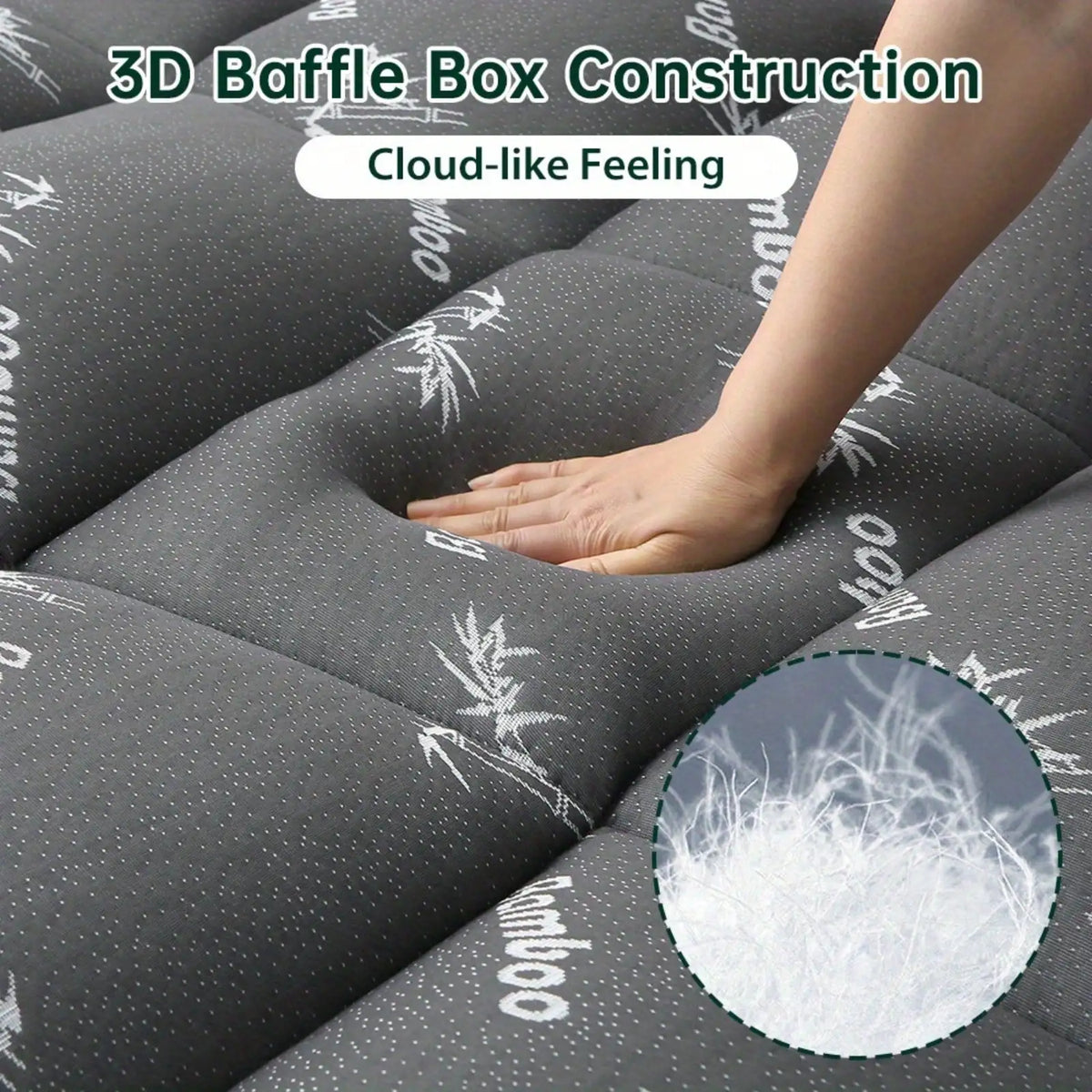Bamboo Fiber Cooling Mattress Topper
