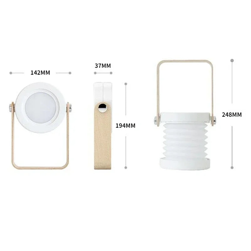 Folding Rechargeable Wooden Handle Lantern