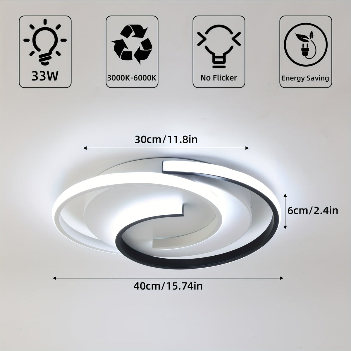 Spiral LED Flush Mount Ceiling Light