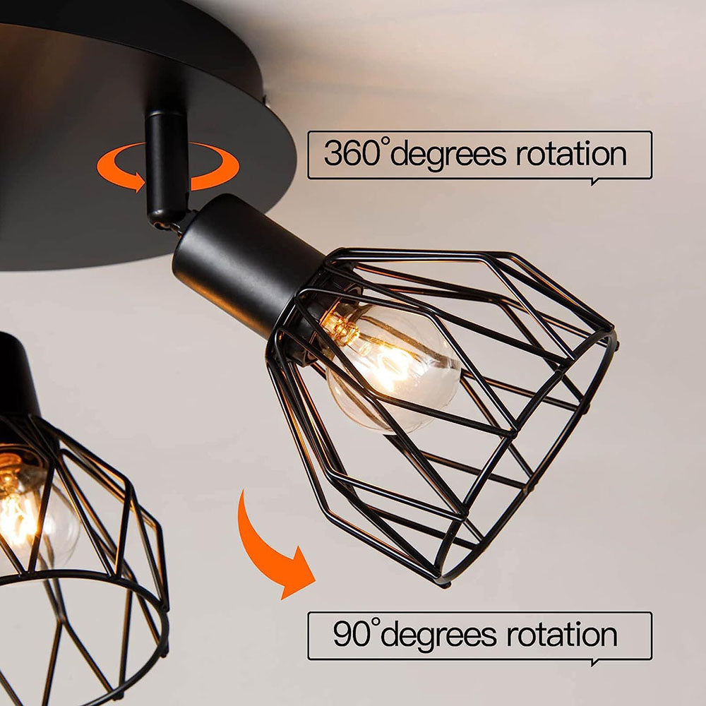 Industrial Adjustable Black Ceiling Spotlight