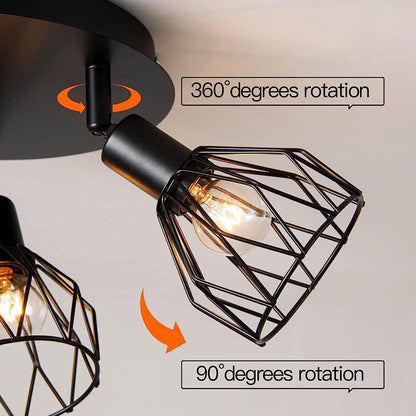 Industrial Adjustable Black Ceiling Spotlight