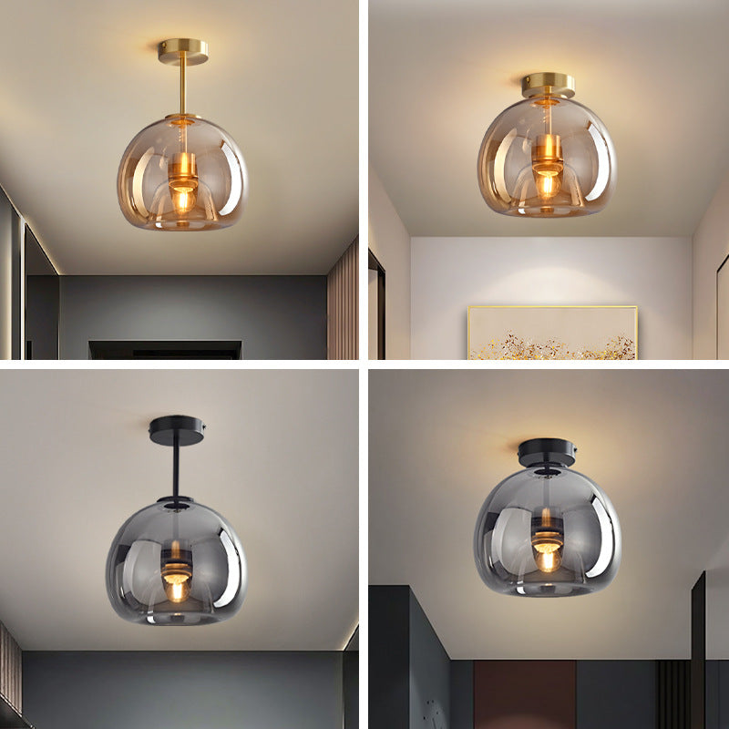 Nordic Glass Ball Semi-Flush Ceiling Light