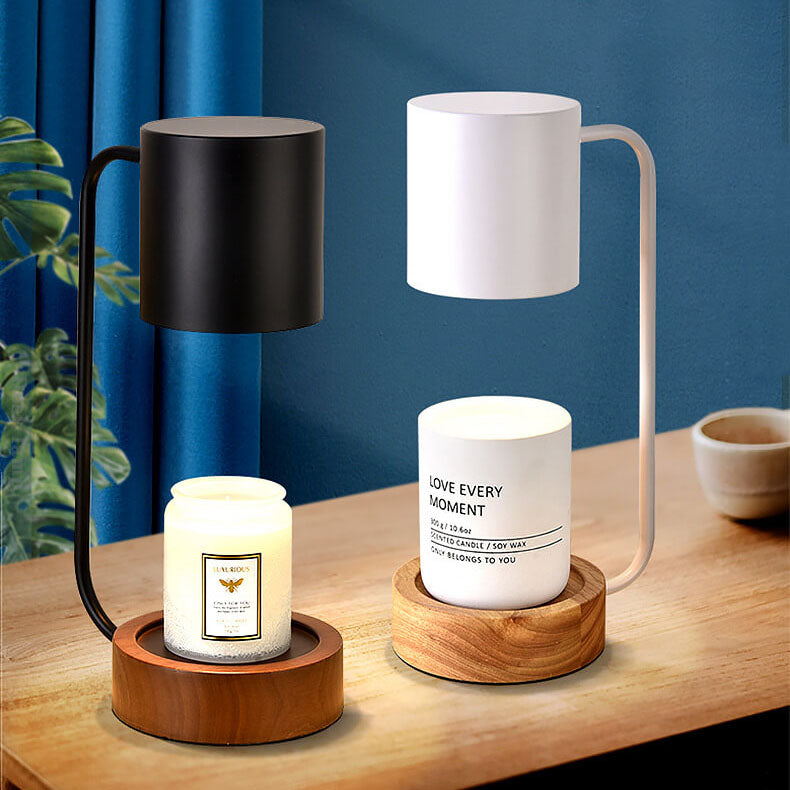 Wood & Metal Candle Warmer Lamp