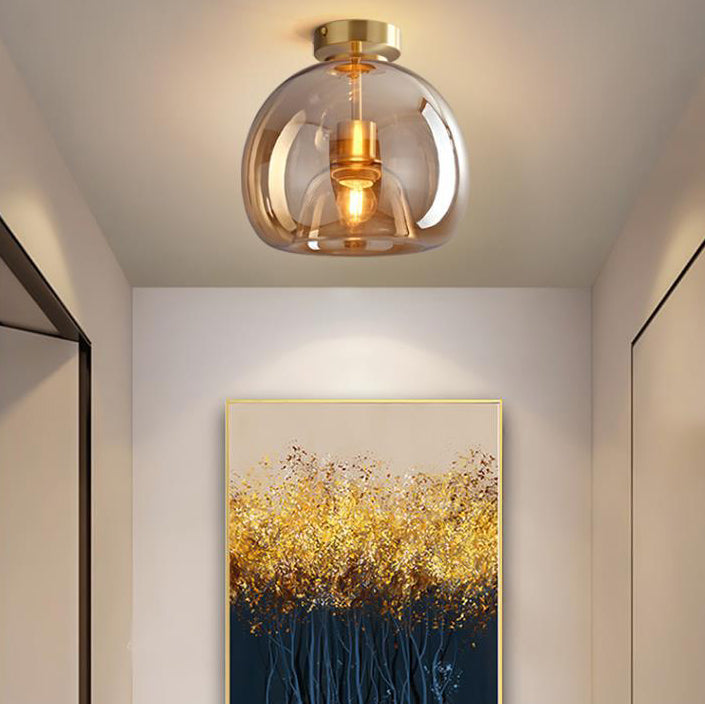 Nordic Glass Ball Semi-Flush Ceiling Light