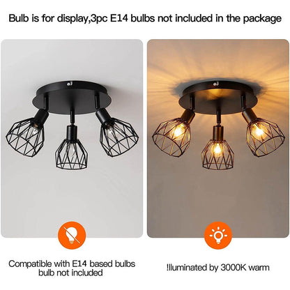 Industrial Adjustable Black Ceiling Spotlight