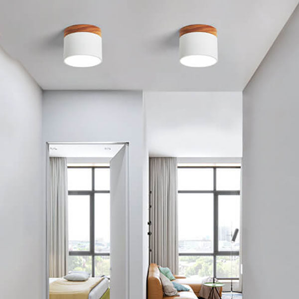 Scandinavian Macaron Wood LED Ceiling Light