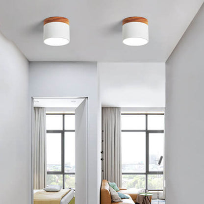 Scandinavian Macaron Wood LED Ceiling Light