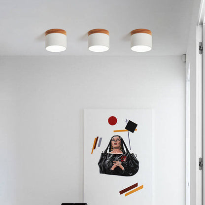 Scandinavian Macaron Wood LED Ceiling Light