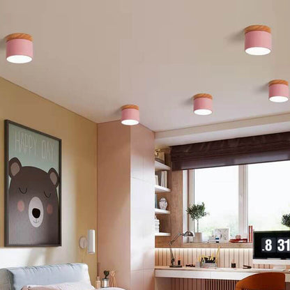 Scandinavian Macaron Wood LED Ceiling Light