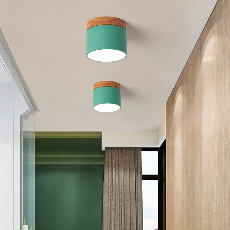 Scandinavian Macaron Wood LED Ceiling Light