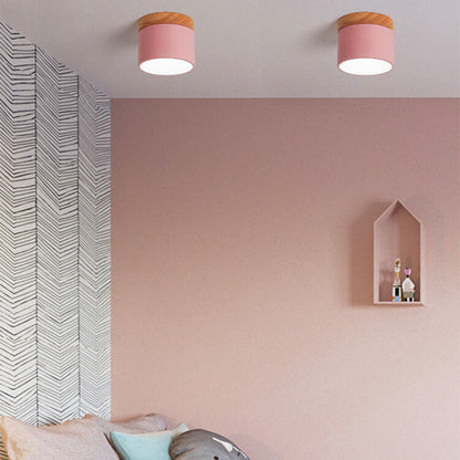 Scandinavian Macaron Wood LED Ceiling Light