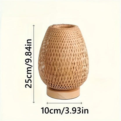 Handmade Bamboo Woven Bedside Lamp