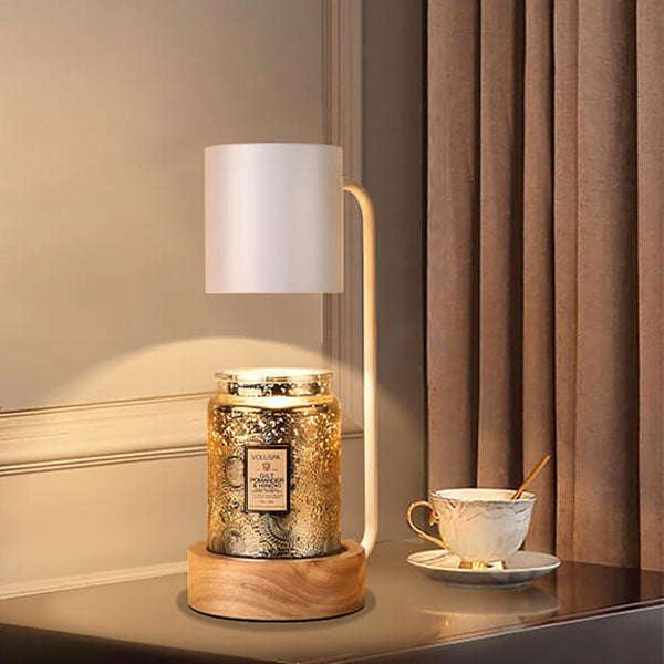 Japanese Wooden Candle Warmer Lamp