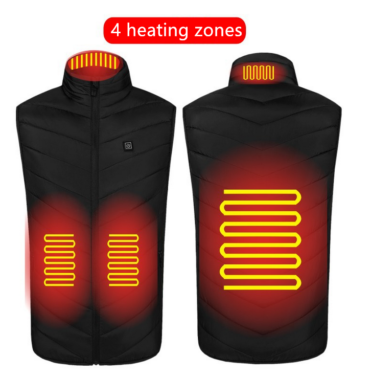 Women's USB Heated Vest, Black S to 4XL