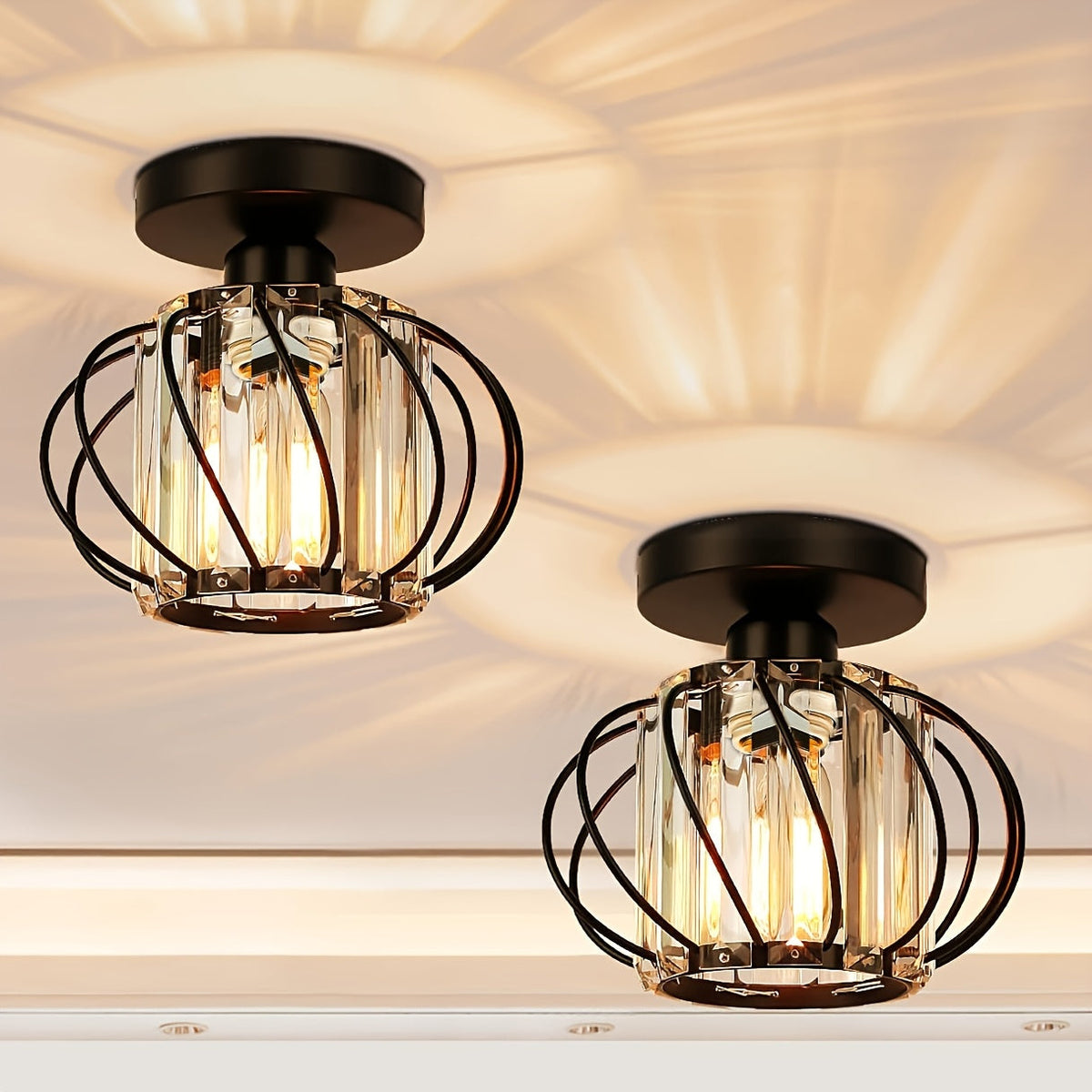 Industrial Cage Semi-Flush Ceiling Light