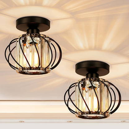Industrial Cage Semi-Flush Ceiling Light