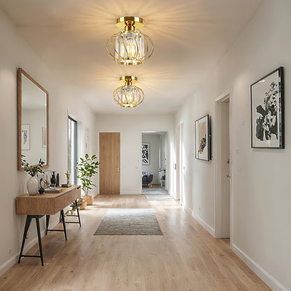 Industrial Cage Semi-Flush Ceiling Light