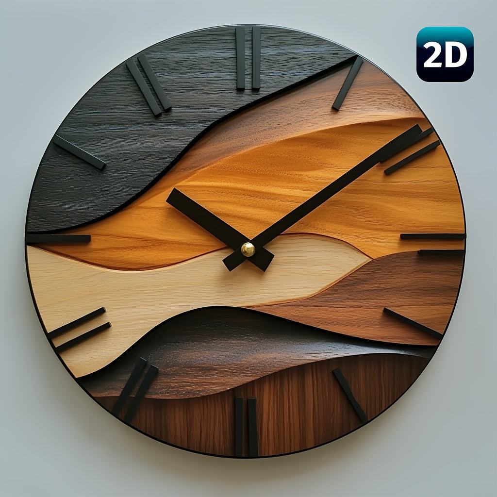 Nordic Wood Grain Wall Clock