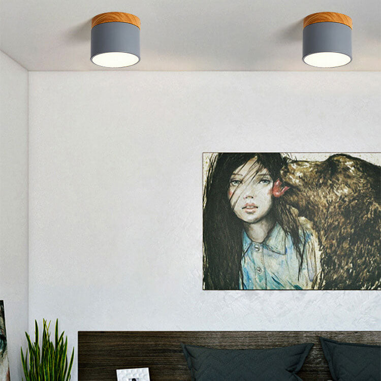 Scandinavian Macaron Wood LED Ceiling Light