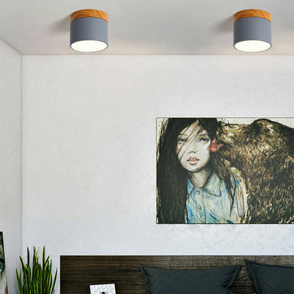 Scandinavian Macaron Wood LED Ceiling Light