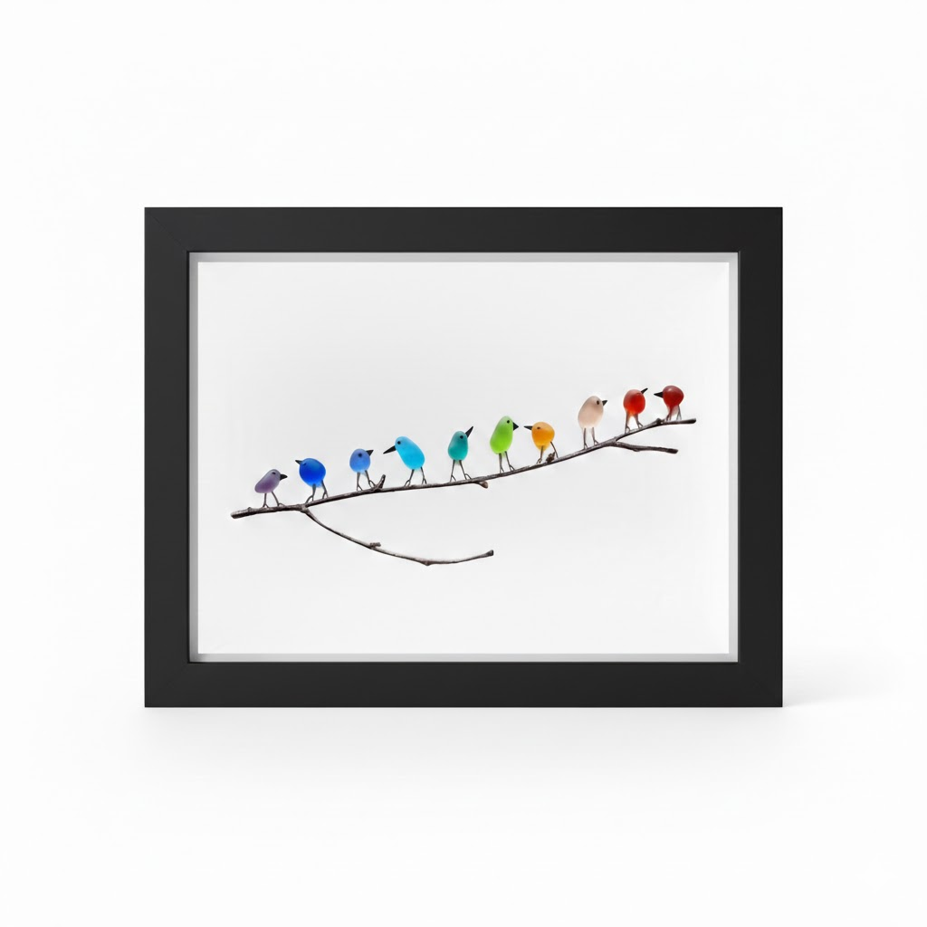 Sea Glass & Driftwood Coastal Wall Art