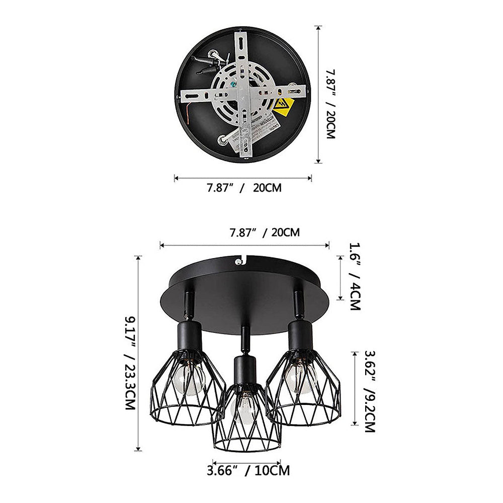 Industrial Adjustable Black Ceiling Spotlight