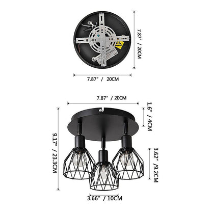 Industrial Adjustable Black Ceiling Spotlight