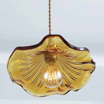 Flower Glass & Brass Mini Pendant Light