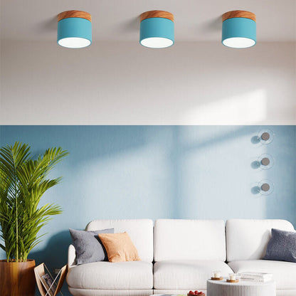 Scandinavian Macaron Wood LED Ceiling Light
