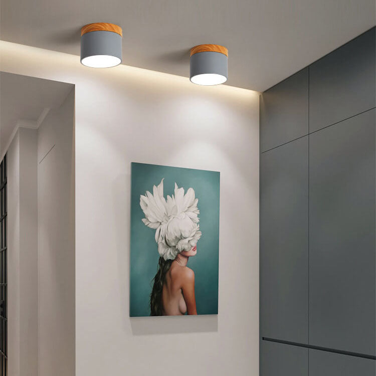 Scandinavian Macaron Wood LED Ceiling Light