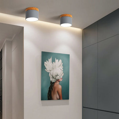 Scandinavian Macaron Wood LED Ceiling Light