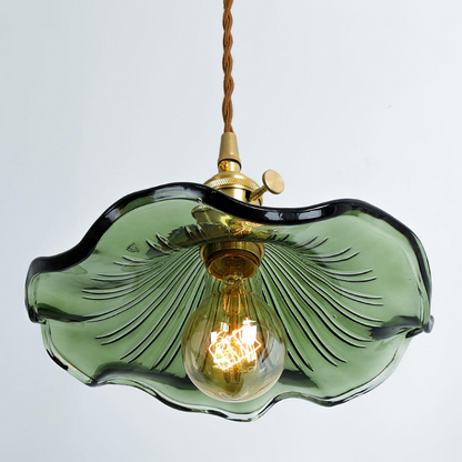 Flower Glass & Brass Mini Pendant Light
