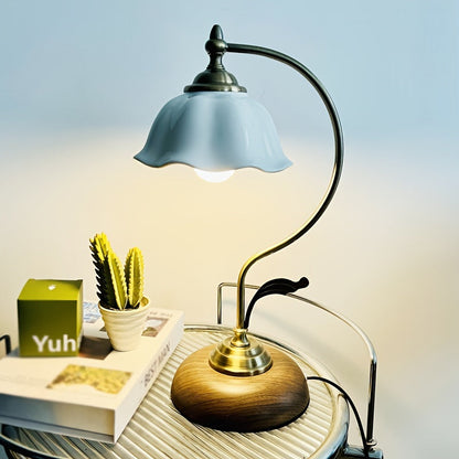 Vintage Brass Goose Neck Table Lamp