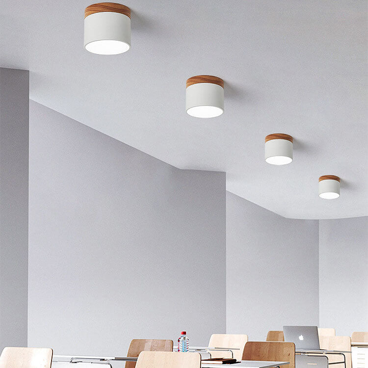 Scandinavian Macaron Wood LED Ceiling Light