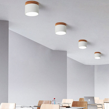 Scandinavian Macaron Wood LED Ceiling Light