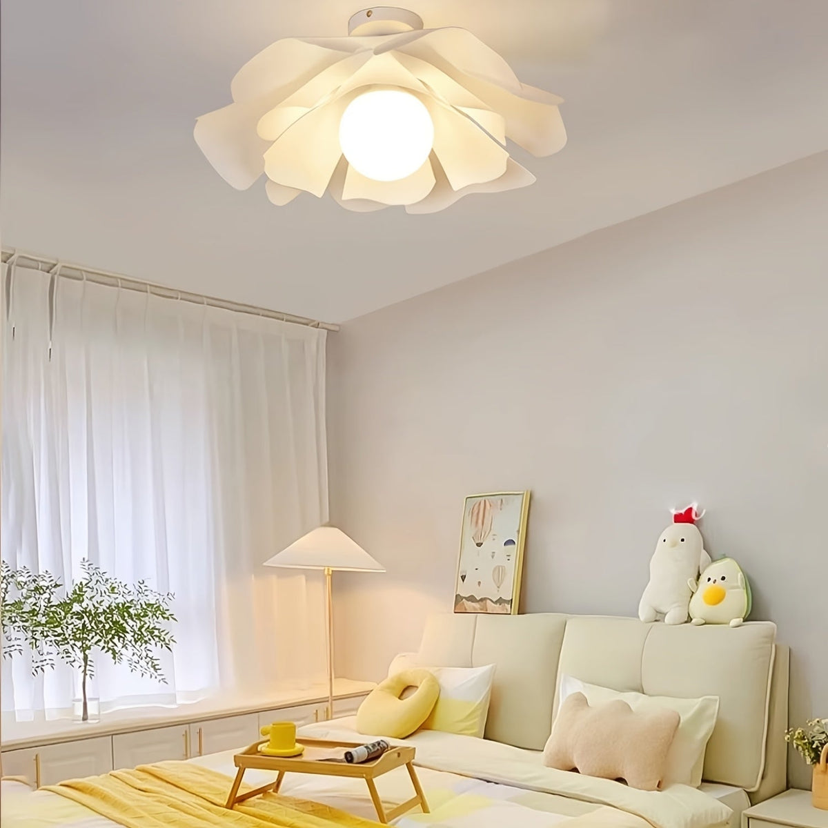 Petal Flower Semi-Flush Ceiling Light