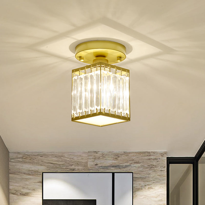 Crystal Semi-Flush Foyer Ceiling Light