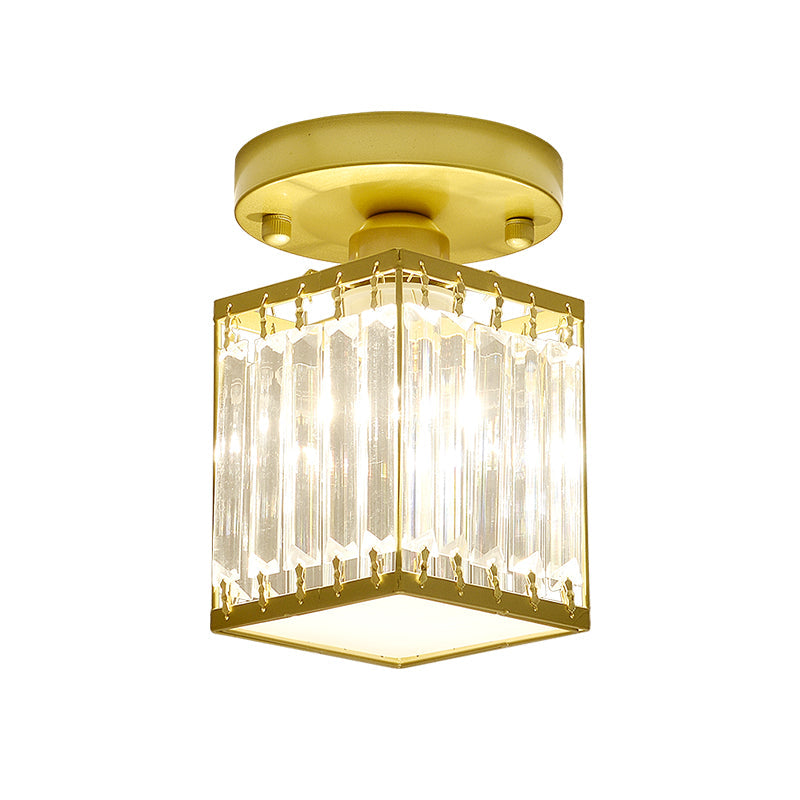 Crystal Semi-Flush Foyer Ceiling Light