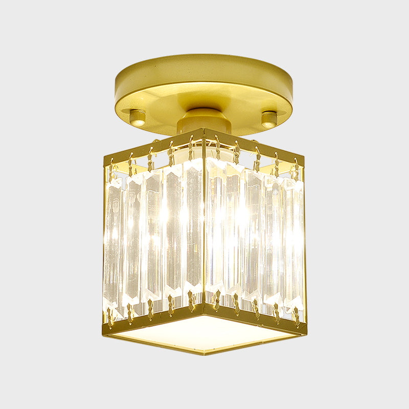 Crystal Semi-Flush Foyer Ceiling Light