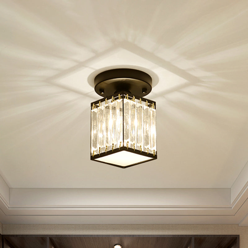 Crystal Semi-Flush Foyer Ceiling Light