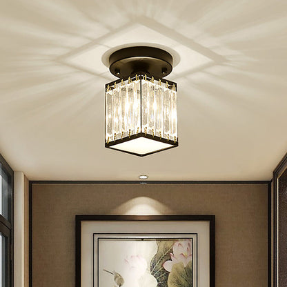Crystal Semi-Flush Foyer Ceiling Light