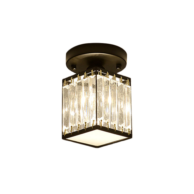 Crystal Semi-Flush Foyer Ceiling Light