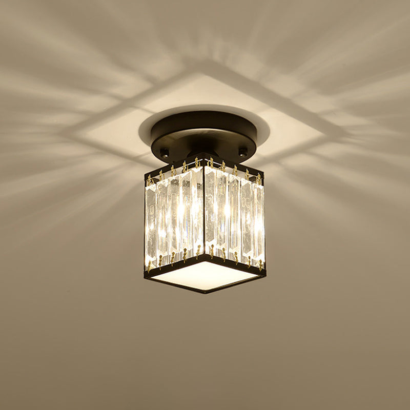 Crystal Semi-Flush Foyer Ceiling Light