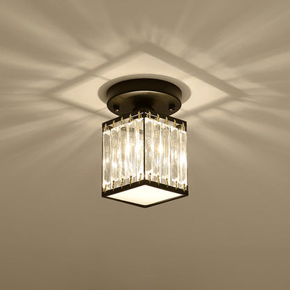 Crystal Semi-Flush Foyer Ceiling Light