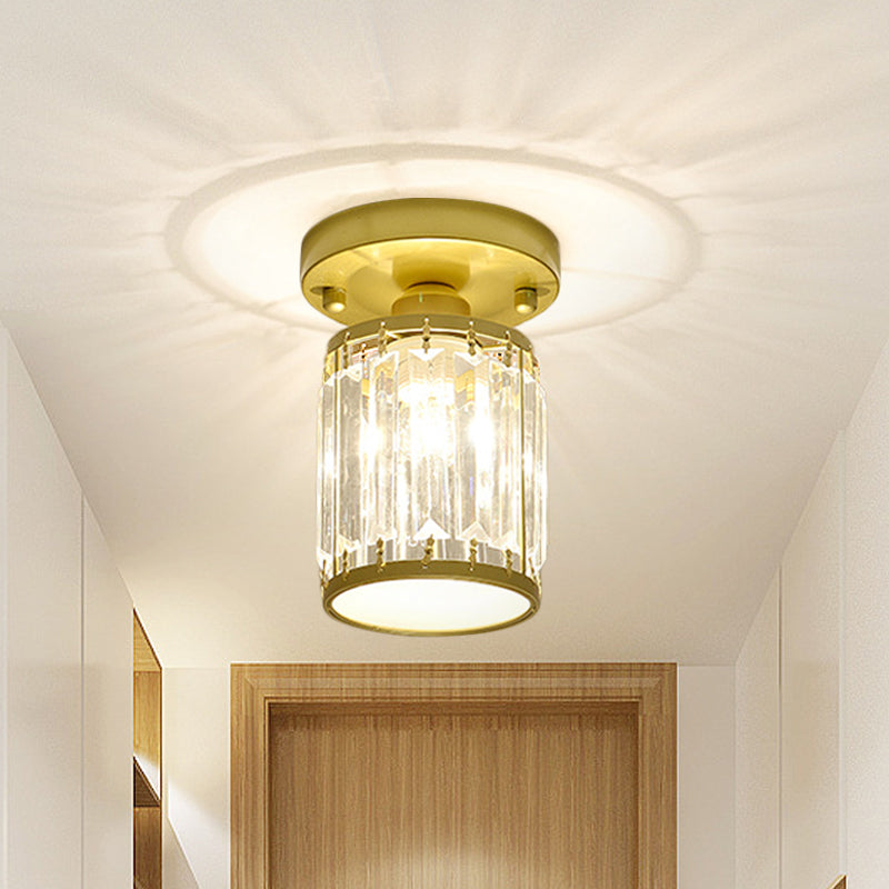Crystal Semi-Flush Foyer Ceiling Light