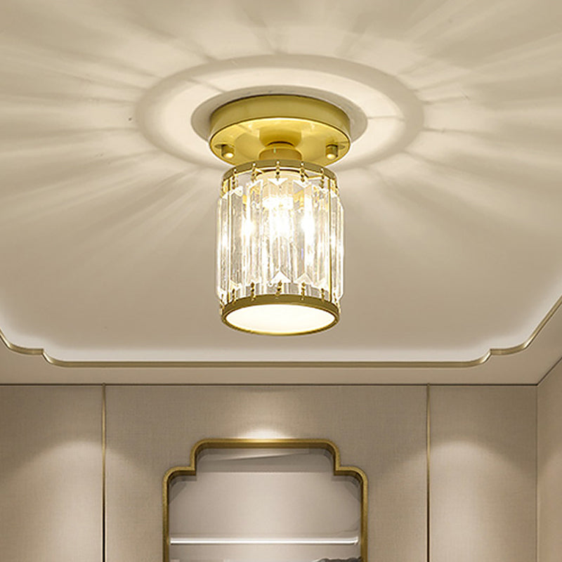 Crystal Semi-Flush Foyer Ceiling Light